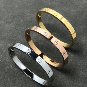 Alta qualidade designer de luxo parafuso ama pulseira moda jóias pulseira pulseiras 18k rosa ouro prata titânio aço para mulheres masculinas