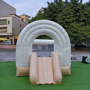 Comercial PVC arco-íris Mini Bounce House Inflável Crianças Saltando Castelo Playroom Equipamento Para Crianças Interior com ventilador navio livre para sua porta