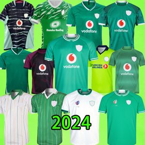 İrlanda 2024 2025 Rugby Forma Ligi 21 22 23 24 Vintage Milli Takım Yeşil Tişört Retro Polo T-Shirt Erkek Kelimesi Kupası GAA Sevens Evde İrlanda Eğitim Üniforması 2023