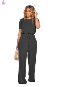 SUSOLA Dame SXXL Sommer Frauen Overall-spielanzug Kurzarm Spitze Up Breite Bein Sexy Nachtclub Party Verband Outfits 240301