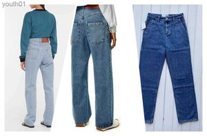 Damen-Jeans, Designer-Stickerei, Anagramm-Jeans, Herbst-Winter-Jeans, gerade Hose, lässiger Stil, Hose 240304