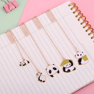 Cute Panda Pendant Metal Bookmark For Pages Books Student Paper Clip Cartoon Stationery School Office Supplies