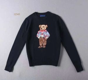23 RL Designer Män stickar tröja Polos björn broderi S pullover crewneck stickad långärmad avslappnad tryckt mens 55