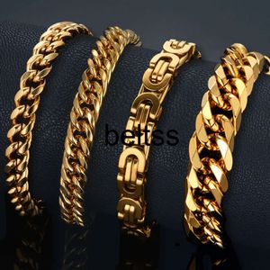Mens 14k gula guld manliga armband braslet guld färg Braclet Chunky Cuban Chain Link Armband för man