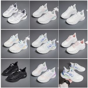 2024 New Men Momen Shoes Mulheres Caminhadas Cornhando sapatos planos Moda macia Branca preta rosa Sports confortável Z515 Gai