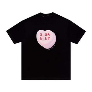 デザイナーラグジュアリーチャパイクラシックハイプリントピンクピンクの大型サイズデジタルカラープリントカップル男性と女性のための短袖のクルーネックTシャツ
