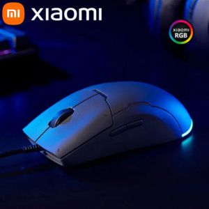 Möss Xiaomi Game Mouse Lite med RGB Backlight 220IPS 4006200DPI Justerbar 2M Wired USB -mus för Windows MacOS PC -surfplatta