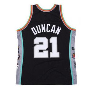 Dikişli Basketbol Forması Tim Duncan 1997-2016 Finaller Örgü Hardwoods Klasik Retro Jersey Erkek Kadın Gençlik S-6XL