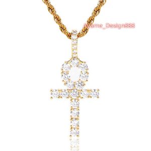 collana con ciondolo croce Pendenti personalizzati in oro placcato Gioielli Argento sterling 925 Vvs Copricapo Hip Diamond Jesus Moissanite