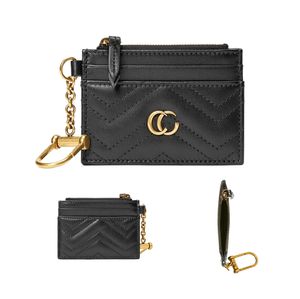 Keychain plånbokskorthållare designer handväska läder korthållare lyx marmont kvinnor zippy plånböcker män nyckelpåse mode mini mynt purses quiltade passficka