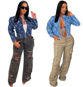 Spring New Women's Denim Kurtki luksusowe projektanci marki Casual damskie kurtki odzieżowe