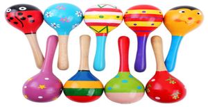 Baby Wood Toy Cute Rattle Toys Mini Baby Sand Hammer Baby Toys Music Instruments Pedagogiska leksaker Mixed Colours9428149