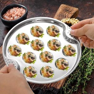 Mugs Stainless Steel Seafood Plate Snail Baking Dish Escargot Metal Pans Roasting Oyster For Kitchen Buffet Dishes