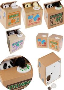 Cat Panda Stealing Money From You Mechanical Coin Piggy Bank Mischief Saving Box Piggy Bank Rolig gåva för barn KKA30802854744