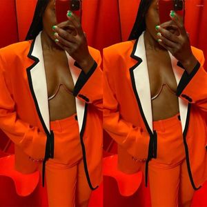 Men's Suits Elegant Women Pants Orange Wedding Party Formal Wear Custom Made 2 Pieces(Jacket Pants)