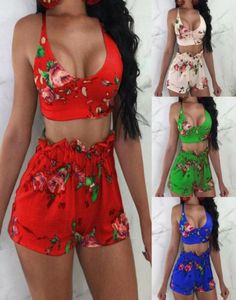 Seksi Kadın Mayo Çiçek 2 Parça Bodycon Crop Set Set Bathing Suit Beach Yaz Kadın Mayo13569360