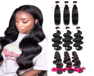 8A Grade Straight Weave Body Wave Loose Wave Brazilian Virgin Hair Bundles Unprocessed Remy Human Hair Malaysian Peruvian Indian M6204165