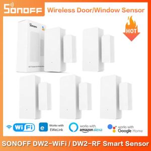 Kontrola Sonoff DW2 WiFi/ DW2RF Smart Door Window Drzwi Otwórz/ zamknięte detektory Ewelink inteligentny alarm domowy Praca z Alexa Google Home