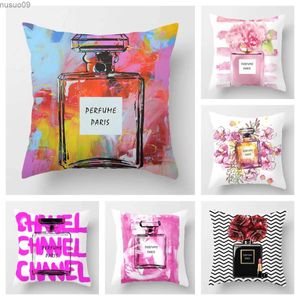 Chair Covers Perfume Bottle Pillowcase Fashion Womens Favorite 50x50cm Home Decor Living Room Sofa Decoration Cushion Cover 60x60 40*40