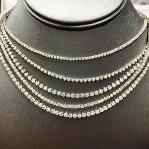 Iced Out Moissanite Diamond Tennis Chains 10k 14k 18k Gold Necklace