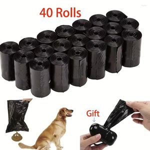 Dog Carrier 40 Rolls BlackDog Poop Bags With Dispenser And Leash Clip Unscented Standard 600 Count