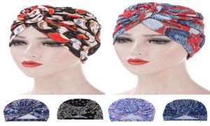 Abbigliamento etnico Donne musulmane Cofano Cancro Cappello Berretto chemio Perdita di capelli Testa a pieghe Sciarpa Turbante Copertura avvolgente Stampa Moda Berretti Skul6628522