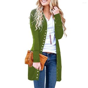 Women's Knits Solid Basic Midi Cardigan For Woman Black Green Red In Knitwear Outerwears Vintage Gilet Femme Autumn Winter Cardigans Mujer