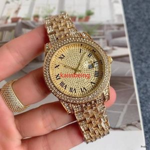 Fashion Quartz Watch 40mm Men Women Casual Military Diamonds Wristwatch Full Stainless Steel Male Clock Famous Relogio Masculino274x