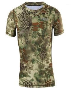 Utomhuskamouflage t -shirt män andas taktisk t -shirt snabb torr sport armé camo jakt fiske vandring tee tröjor12635701