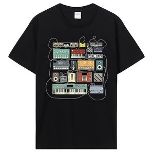 Elektronisk musiker synthesizer och trummaskin dj clown t shirt män kvinnor bomull t-shirt mode t-shirt streetwear 240304