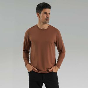 Lu Men's the Fundamental Long Sleeved T-shirt Male Sweatshirt Gym Nude Outdoor Sports Fitness Business Commuter Top Shirts