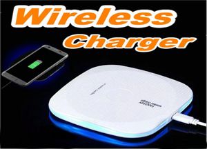 Ny ankomst Qi Wireless Charger för iPhone X 10W Fast Charging Pad för Samsung Note 8 Galaxy S8 Plus S7 Edge Mobiltelefonladdare4423705