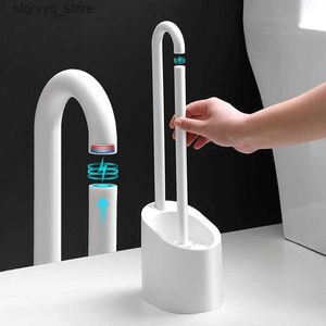 Cleaning Brushes Bathroom Magnetic Cleaning Brush For Toilet Bathroom Accessories Set Long Handle Toilet Brush Holder Cleaning Tool Household SetL240304