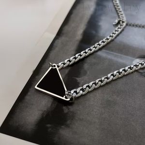 Pendant necklaces link chain designer jewlery luxury for women daily street wear meatl duable triangle accessories with letters enamel Necklace fashion ZB011 F4