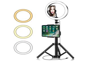 10 tum cirkelringsljus med stativstativ Big Phone Clip för iPad Professional Camera PO Lighting för Makeup YouTube Video7460591