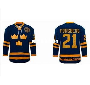 001 21 Peter Forsberg Jersey Team SWEDEN Ice Hockey Jersey Custom Your Name OR Number high quality embroidery Jersey2322382