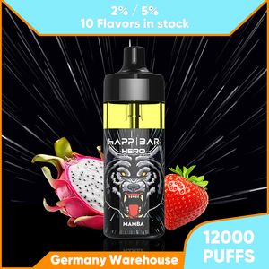 Happ Bar 12000 Puffs E-Zigarette Einweg-Vape-Stift, 13 verschiedene Fruchtgeschmacksrichtungen, EU-Lager, kostenloser Versand, schnelle Lieferzeit