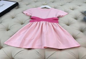 Детские платья с цветочным узором для девочек, комплект розового цвета, 100140 см, модный дизайнерский бутик, вся популярная одежда 20221779580