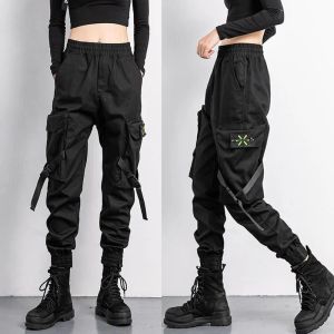 Capris 2023 Kvinnor Elastisk midja Löst streetwear -lastbyxor Kvinnor Fashion Anklelength Jogging Byxor Ladies Plus Szie Casual Pants