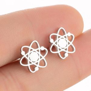 Wholesale Stainless Steel Earring Biology Stud Earrings Chemist Microscope DNA Atom Science Teacher Biologist Gifts Medical Jewelry