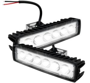 2Pcs 12V Auto LED Licht Bar 18W 6000K Super Helle Auto LED Arbeit Licht IP67 Wasserdicht scheinwerfer Auto Off Road Fahren Lamp9930237