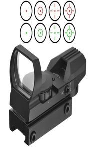 Ottica compatta 1X22X33 Reflex Red Green Dot Sight Scope 4 Reticolo per la caccia Tattica Reflex RedGreen Laser 4 Reticle8895553