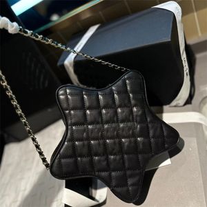 Tasarımcı omuz çantası kadın yıldız makyaj çantası 25cm deri elmas nakış altın donanım tokası lüks el çantası moda çantaları matelasse zincir crossbody çanta