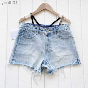Kvinnors jeans vår sommar kort jeans kvinnor designer sexiga shorts rhin bokstav mode shorts andningsbara byxor 240304