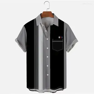 Camicie casual da uomo Camicia a maniche corte stampata estiva T-shirt da spiaggia traspirante Top Street Fashion