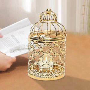 Świecane uchwyty metalowe zabytkowe ptaki Lantern Candlestick Tealight wiszący wystrój domu