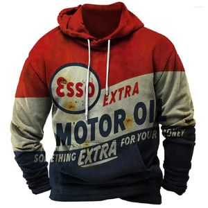 Herrtröjor vintage hooded tröja racing 3d print street hoodie tröja vinter långärmad överdimensionerad toppar avslappnad tröja