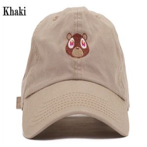 Graduation College Dropout Bear Dad Hat Black White Khaki Pink Baseball Cap Hip Hop Summer Snapback HAT247T