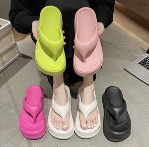 Platform flip-flops Women's fashion slippers candy color soft slipper Summer Outdoor antiskid Beach Slippers Comfort casual sandals