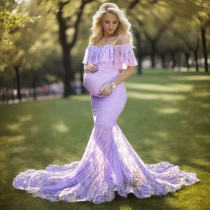 Supplies Lace Maternity Dress For Photo Shoot Long Maxi Gown Evening Pregnancy Dress Photography Props Pregnant Women Baby Shower Dress